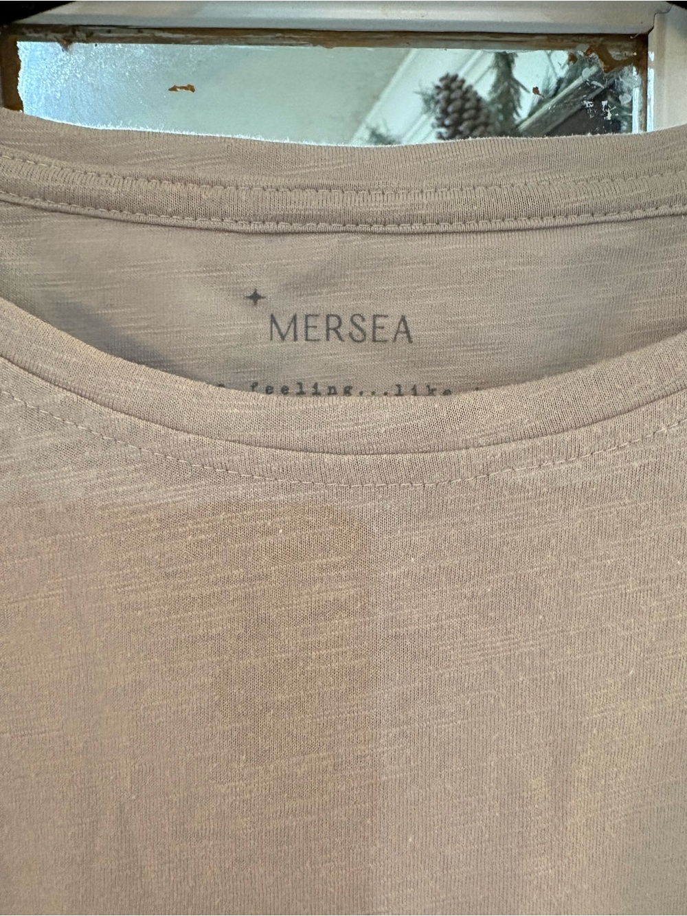 Mersea One Size Oversized Taupe Coastal Slub Knit Top Side Slits - Picture 11 of 13